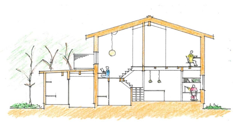開放感あるスキップフロアの家 恵庭市・Ｍ邸　丸三ホクシン建設