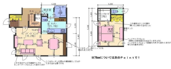 注文住宅づくりの重要点２　人がすれ違う寸法は「最低78センチ」