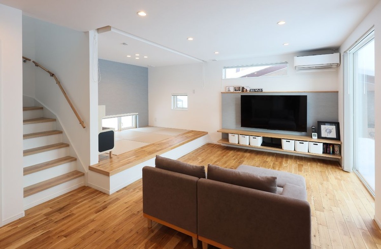 共働き夫婦の家事らくで心地よい家　北広島市Ｉ邸／リビングワーク