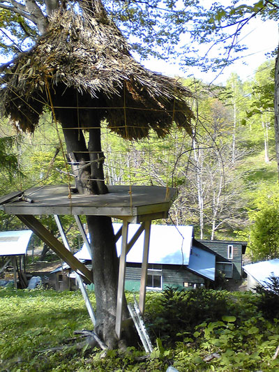 やぎや。のんびりしたロケーションがとても札幌市とは思えない。まさにバックパックのだいご味。