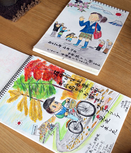 こんなタッチのイラストでご主人がわが家の希望を何枚も書き、設計者の中村さんに伝えた