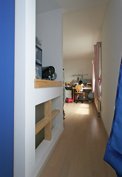 子ども部屋は2つつなげてオープンな空間に